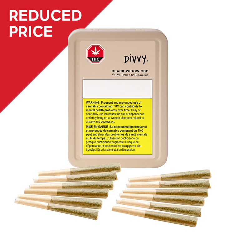Divvy Black Widow CBD 12 x 0.35g Pre-Rolls