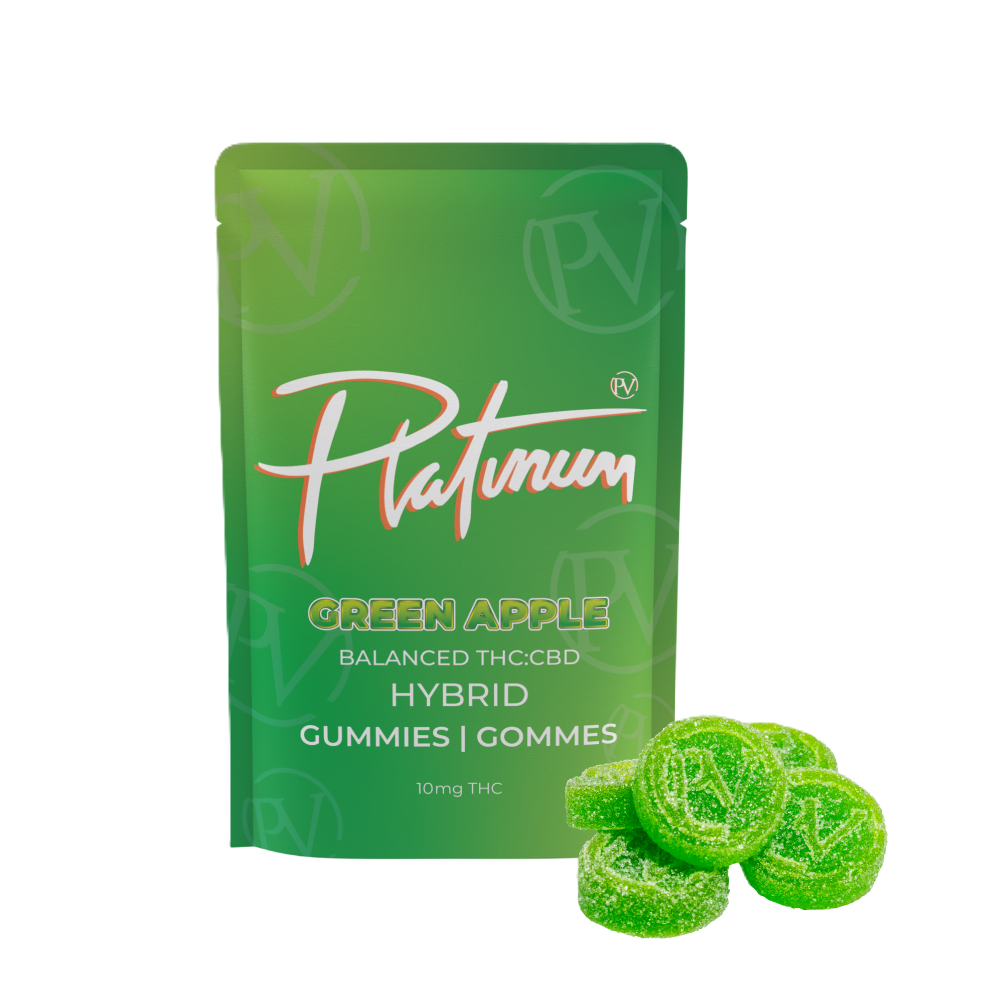 Platinum Green Apple Balanced THC:CBD Gummies