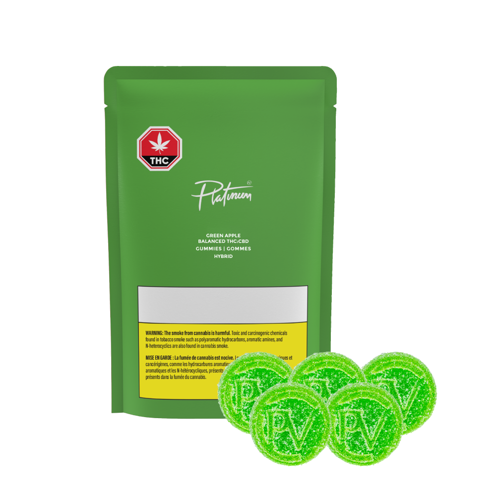 Platinum Green Apple Balanced THC:CBD Gummies