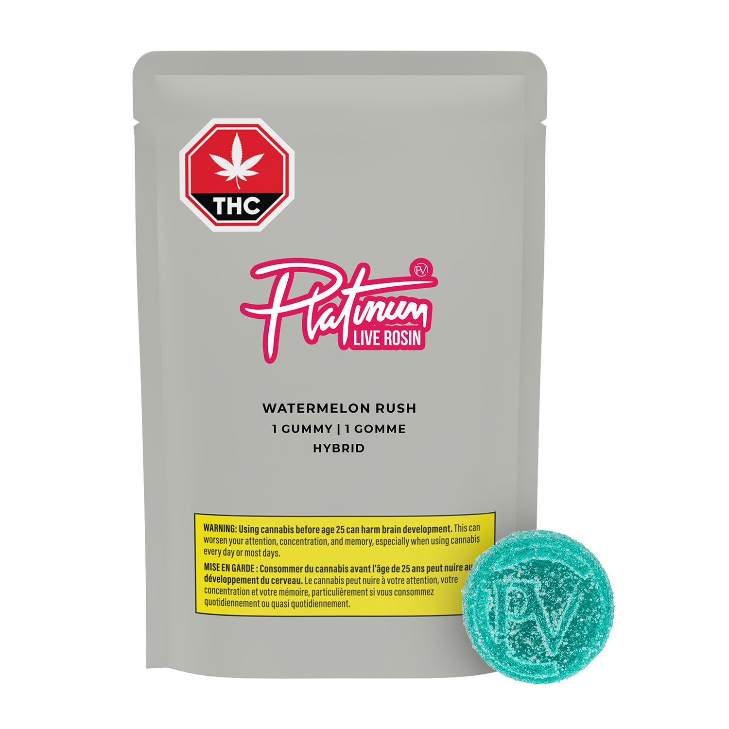 Platinum Watermelon Rush Live Rosin Gummy